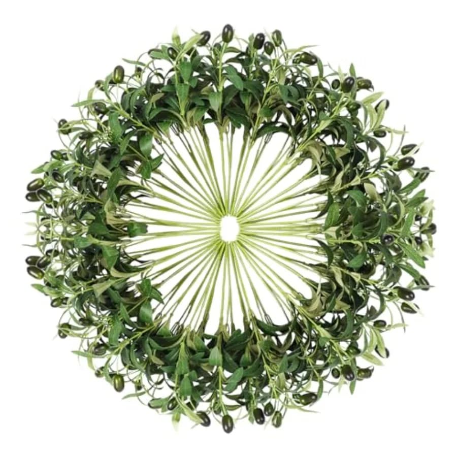 50 Pezzi di Foglie di Ulivo Artificiali, Steli di 25 cm, Rami di Ulivo Finti per Piccoli Vasi, Decorazione Verde da Tavolo per la Casa