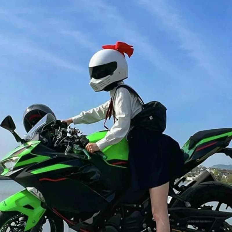 Nice bike helmet Decoration with quick disassembly bow Electric bike helmet Decoration with cotton bow for the body for girls and women