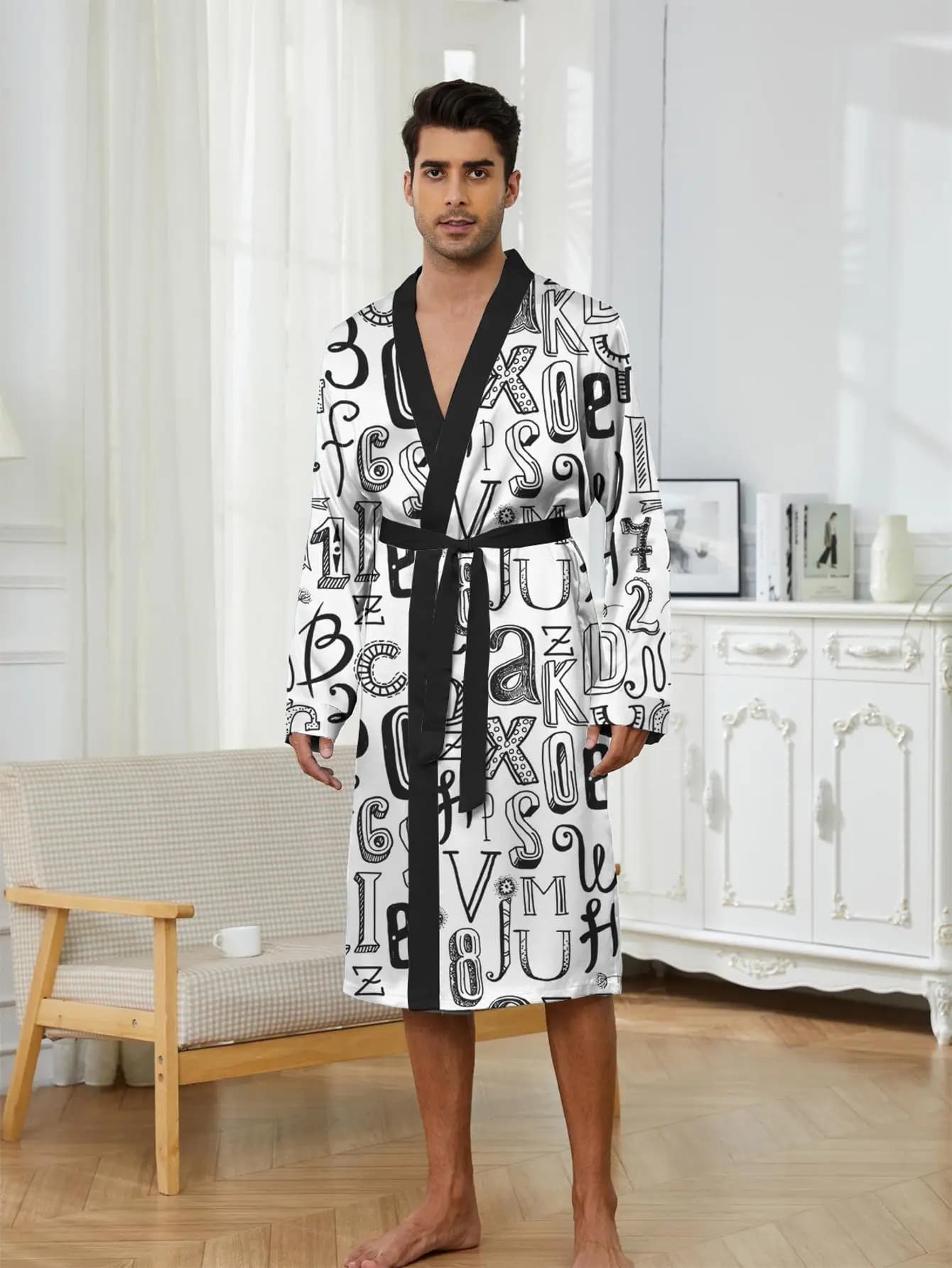 1pcs Men's Robes 2026 Spring/Summer Bathrobe men Graphic Robes Funny pajamas dressing gown Bathrobe man Breathable 3D Printed