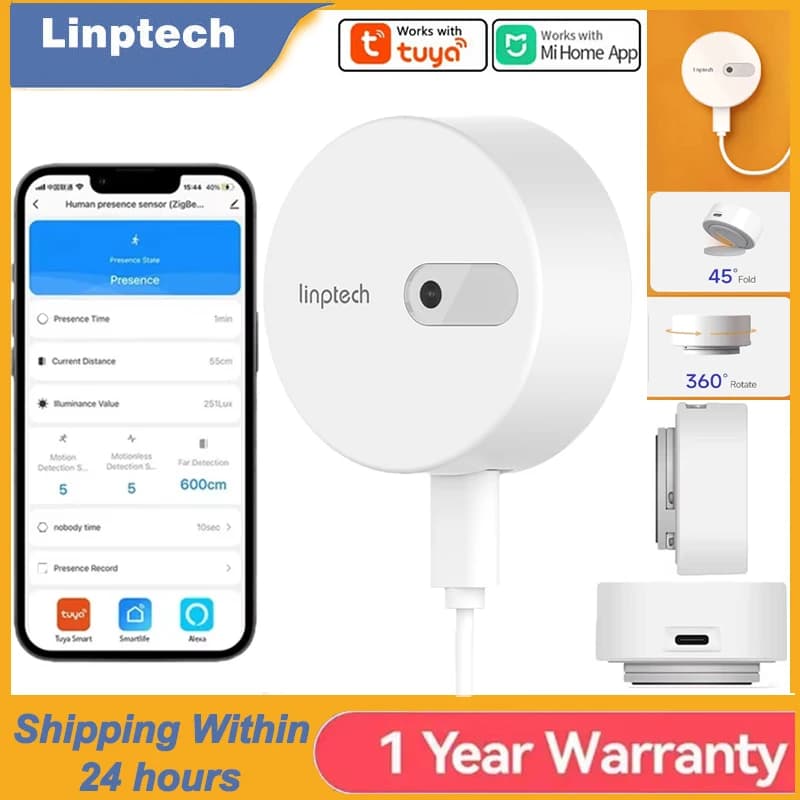 Linptech Sensore di presenza del corpo umano ES1 Comunicazione Zigbee/Wifi/Bluetooth Sensore radar a onde millimetriche Sensore corpo linptech