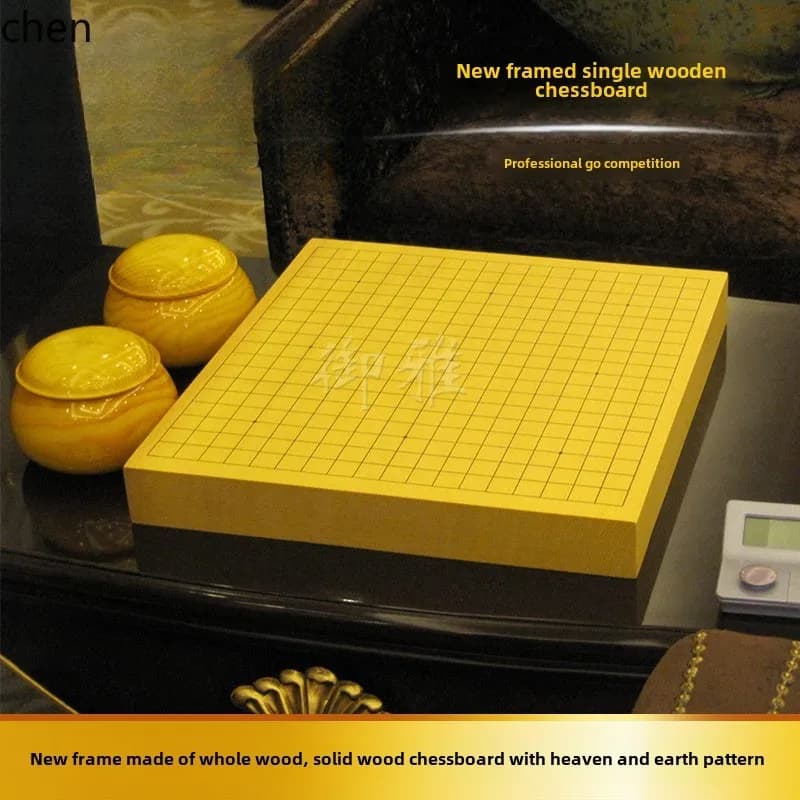 Set da tavolo Go in legno singolo Torreya HXL, tavolo Go intero con motivo cielo e terra, gioco professionale Go board