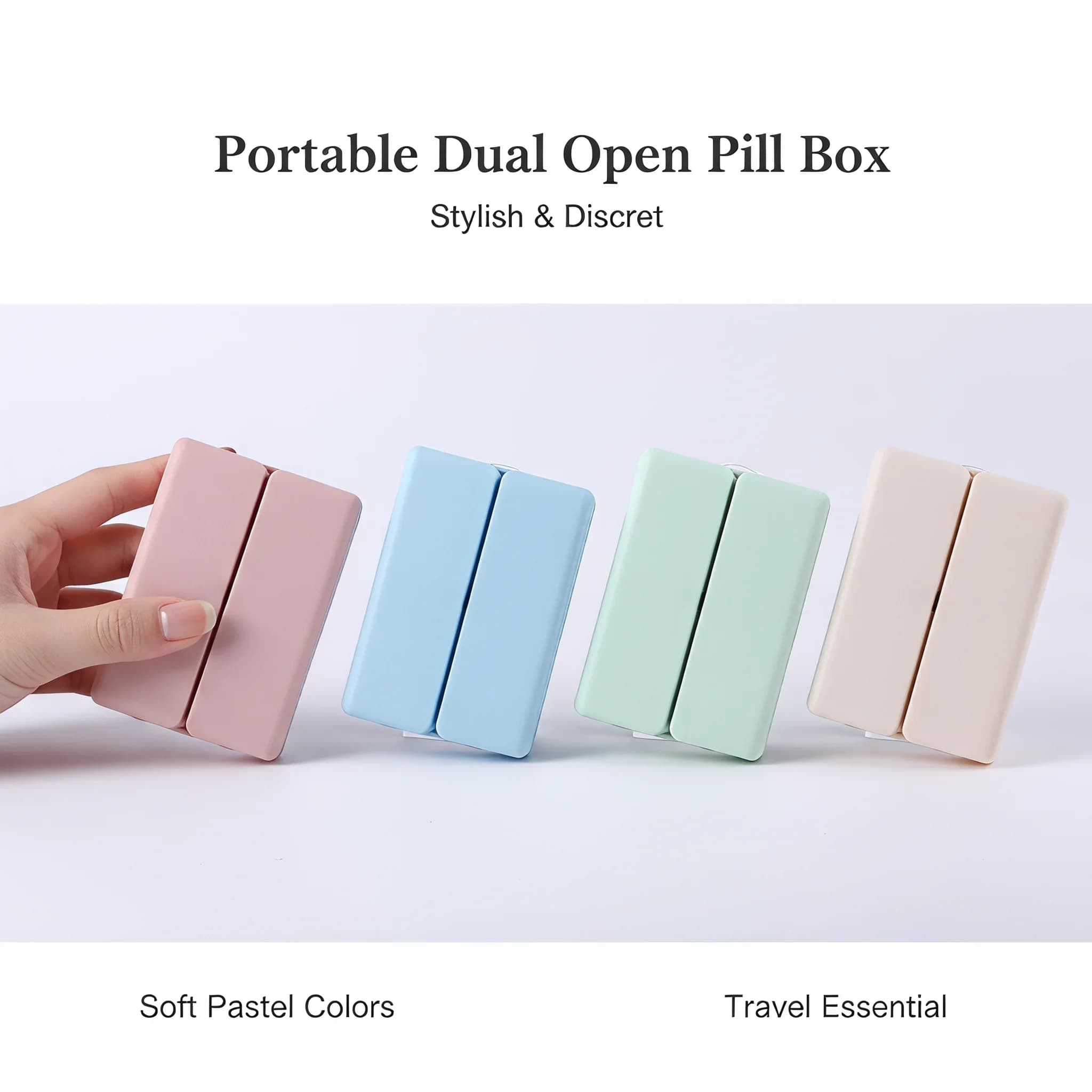 Portable 7 Grids Wheat Straw Pill Box With Seal Ring Sealed Travel Medicine Organizer For Tablets Vitamins Daily Medication Stor
