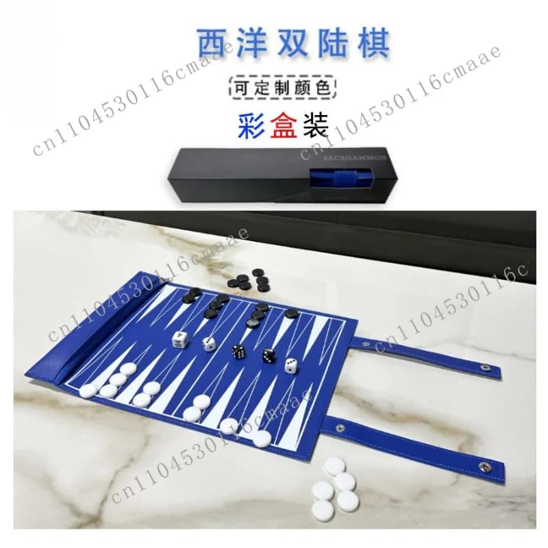 Set di rotoli di backgammon interattivi genitore-figlio con scacchiera pieghevole in pelle per backgammon