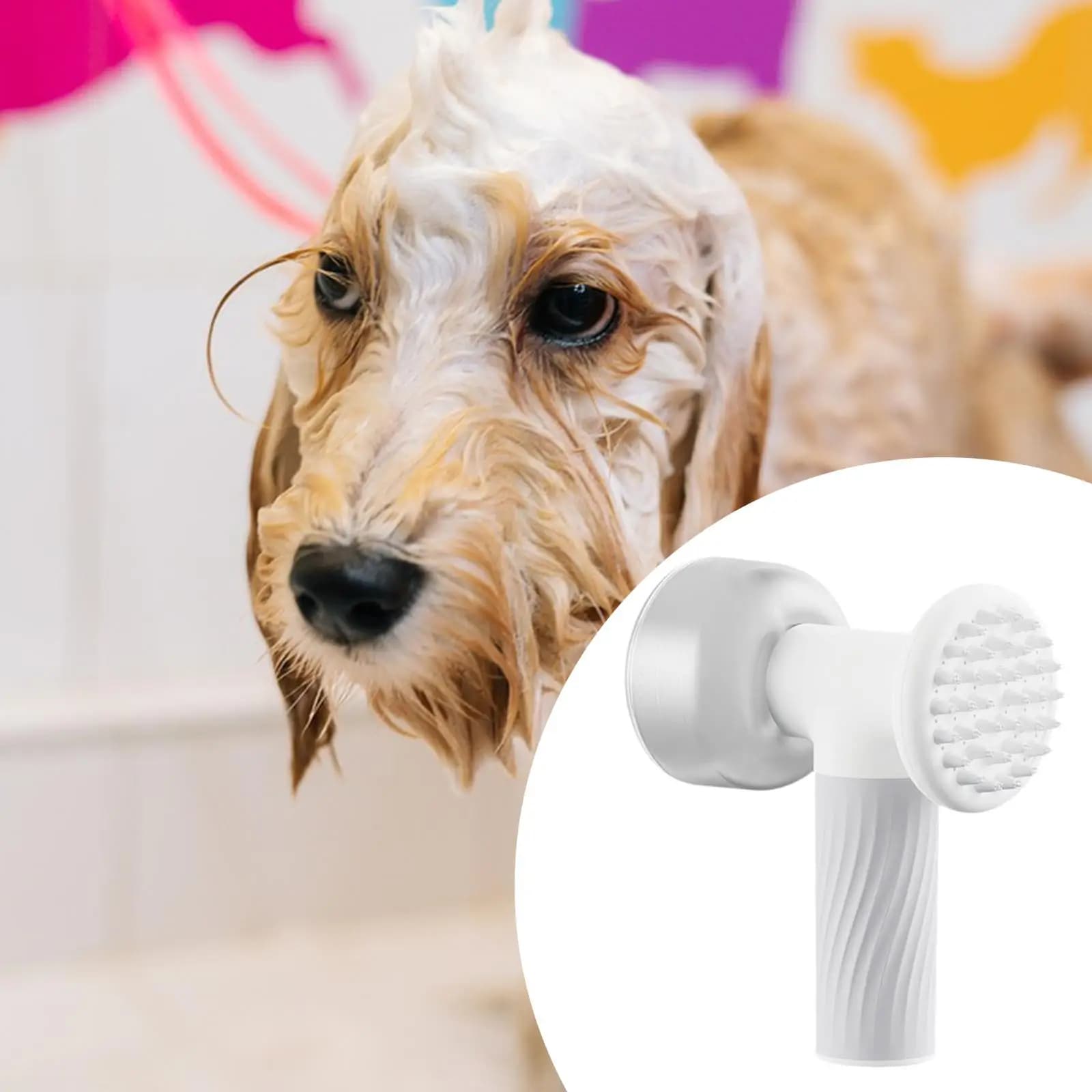 Spazzola da bagno per cani e gatti portatile comoda da usare pettine multiuso