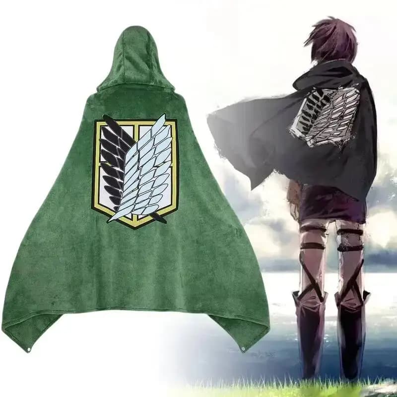 Felpa con Cappuccio Attack On Titan, Pigiama Anime Shingeki No Kyojin, Mantello Levi Cosplay, Coperta in Flanella, Comodo Abbigliamento da Casa