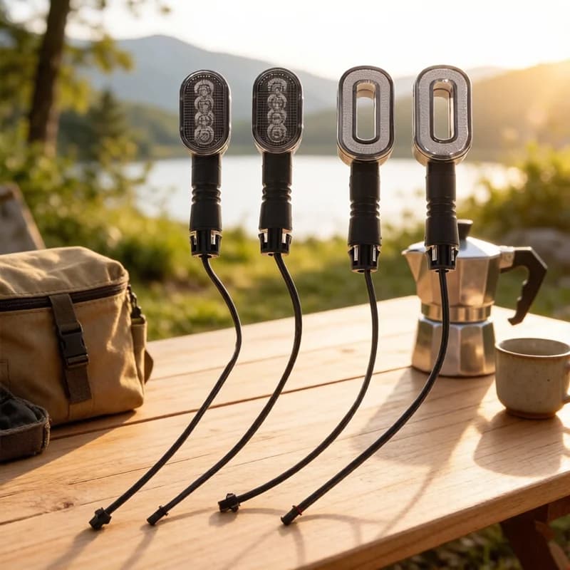 NUOVO Set 2 Pezzi Luce di Segnalazione per Bicicletta Elettrica con Clacson 36V-72V, Fanale Posteriore e Lampada di Avvertimento per Scooter e Accessori Moto