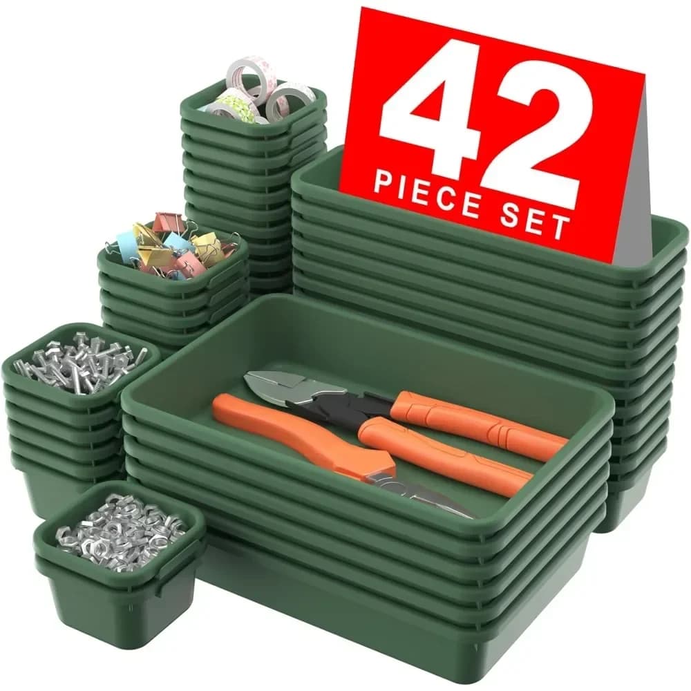 Set divisori per vassoi organizer per cassette degli attrezzi, organizer per cassetti da scrivania, organizer per garage e accessori per kit organizer
