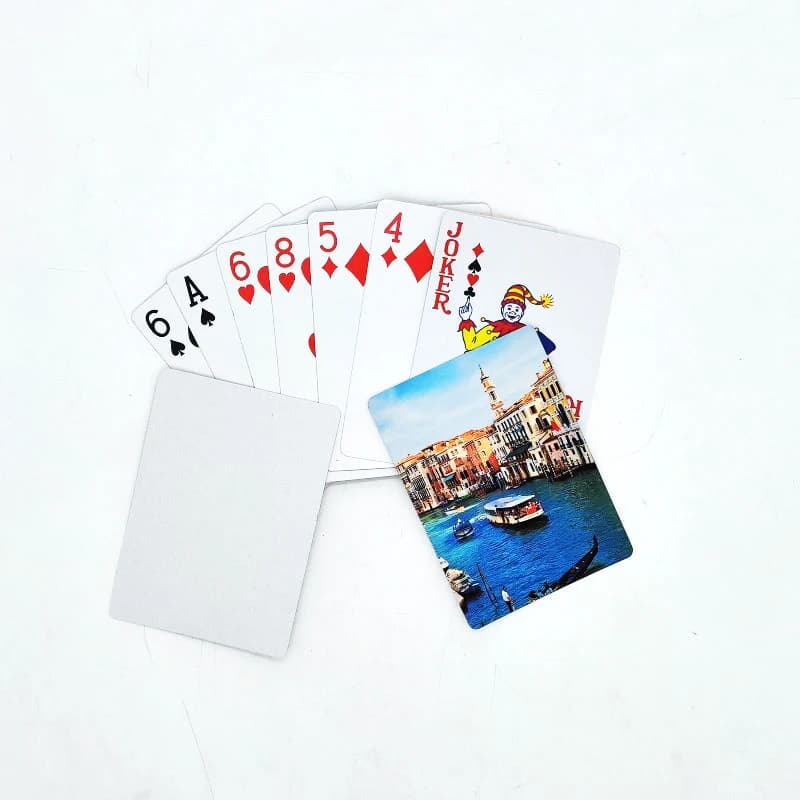 10 Mazzi/Lotto di Carte da Gioco in Carta Bianca per Sublimazione, Ideali per Viaggi, Casa e Festival