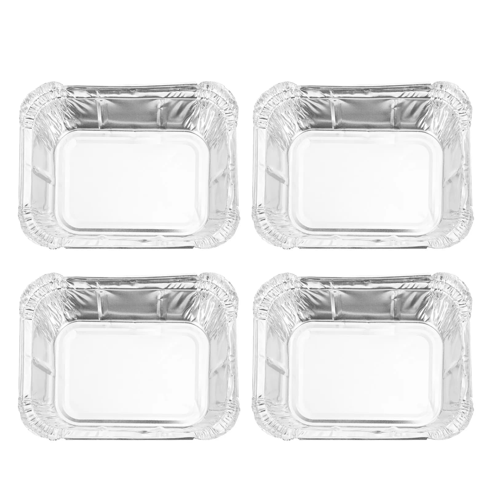 125 Pezzi Vaschette Monouso in Alluminio per Barbecue, Contenitori Spessi per Alimenti Sicuri per Cucina all'Aperto, Scatole da Asporto per Barbecue