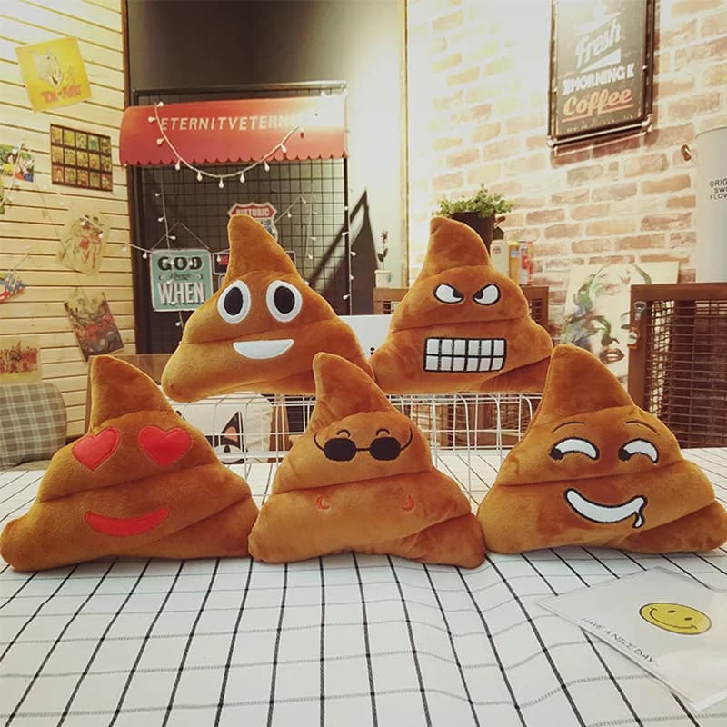 Funny Plush Pillow Super Poop Soft Toy Cute Face Expression Shit Doll Poop Stuffed Toy for Children Birthday Christmas Gift