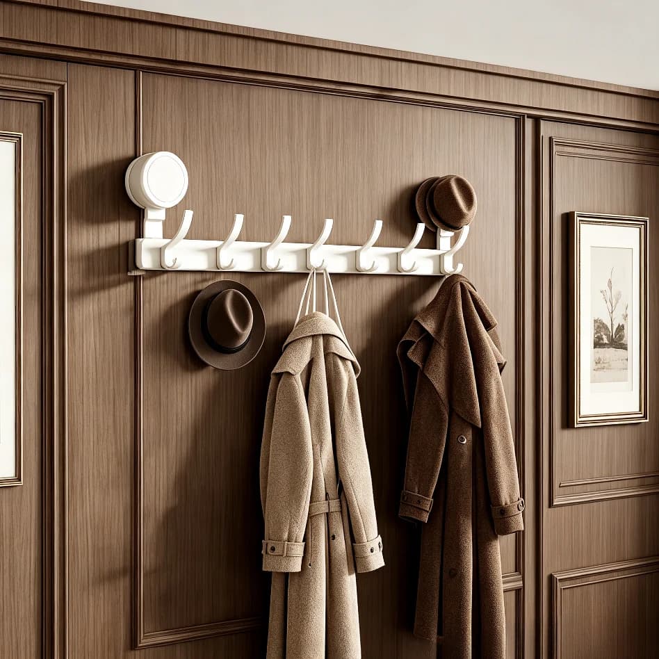 Wall Mount Suction Cup Hooks, Aluminum Punch-Free Hanger for Door, Kitchen and Bathroom Use