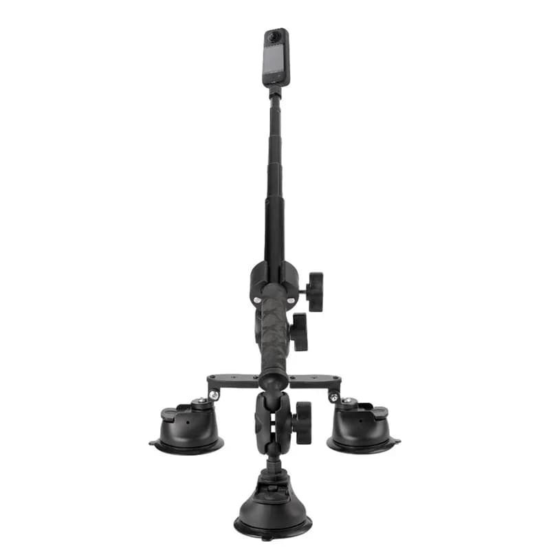 Supporto a ventosa per auto 3 in 1 e adattatore per testa a sfera invisibile per selfie stick per GoPro Max Hero11 10 Insta360 X3 One R X2 Accessorio