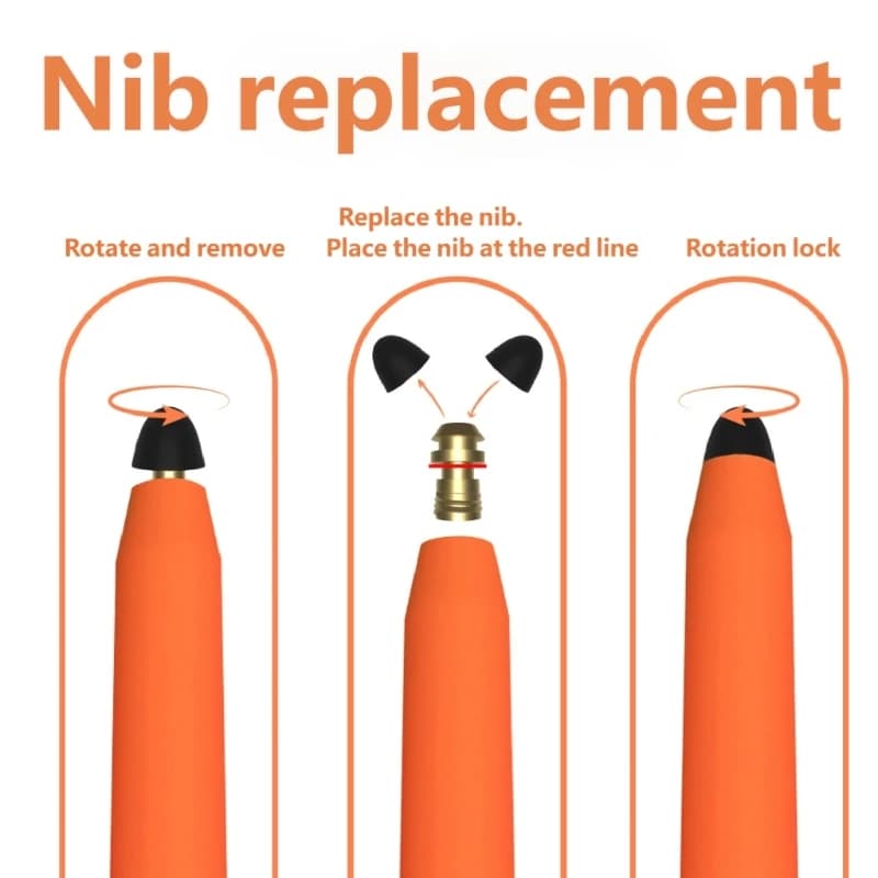 Penna stilo universale con design a carota per tablet, tavoli da disegno, dispositivi elettronici, tocco preciso, comoda in