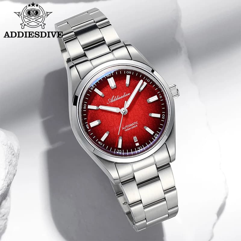 ADDIESDIVE Gift Watch 39mm Automatic Glass Dome Mechanism 316L Stainless Steel Luminous Waterproof 200m Men's Wrist Watch New