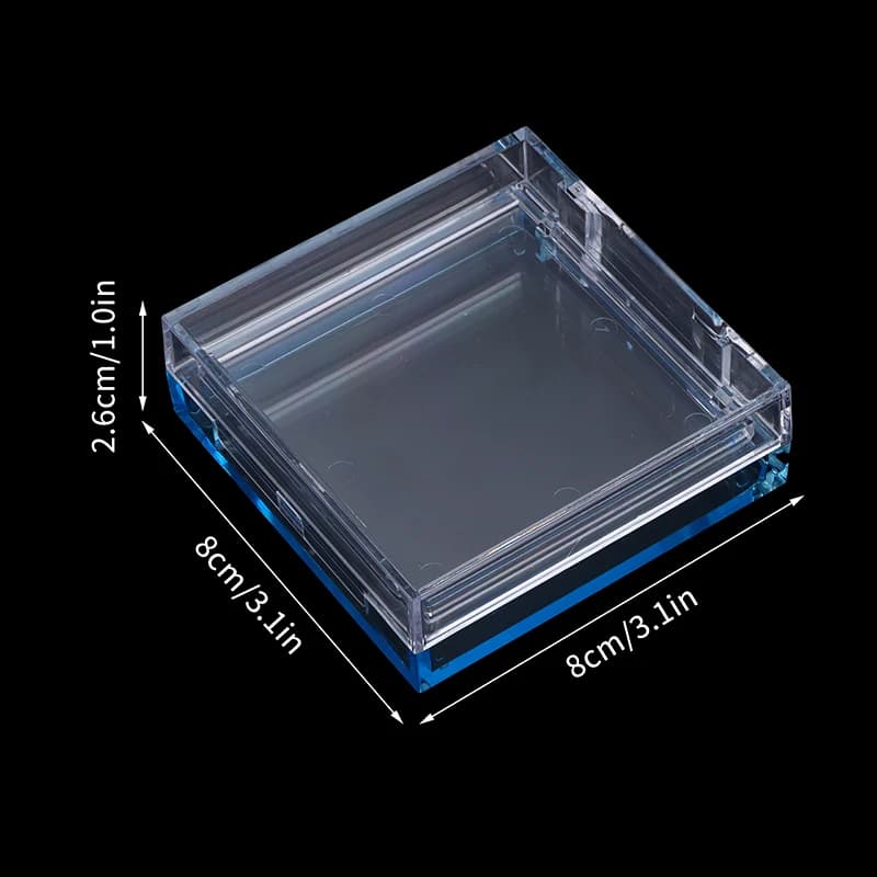 Scatola porta unghie finte a doppio strato 1PC blu/bianca/trasparente per uso personale e professionale, espositore per nail art