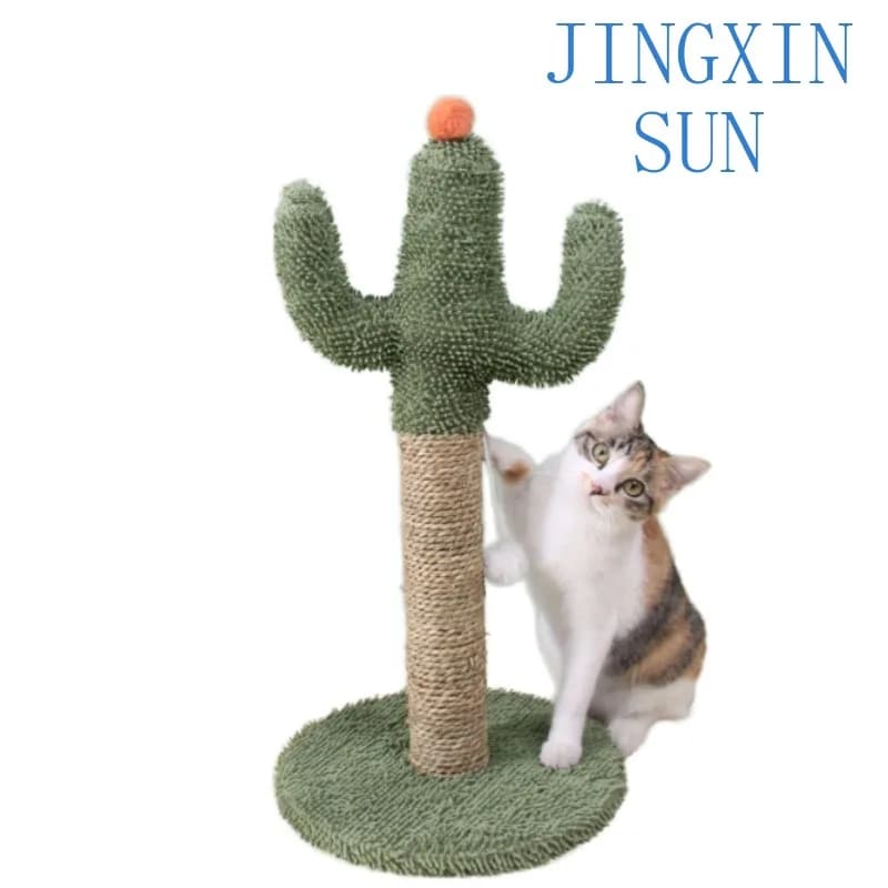 Customizable new sisal cat scratch sticker classic style cat tree with baseplate tunnel and carton packaging