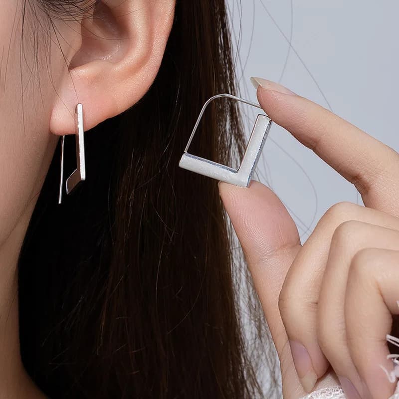 Meetvii Orecchini quadrati geometrici chic per donna Orecchini minimalisti hiphop in metallo Gioielli alla moda