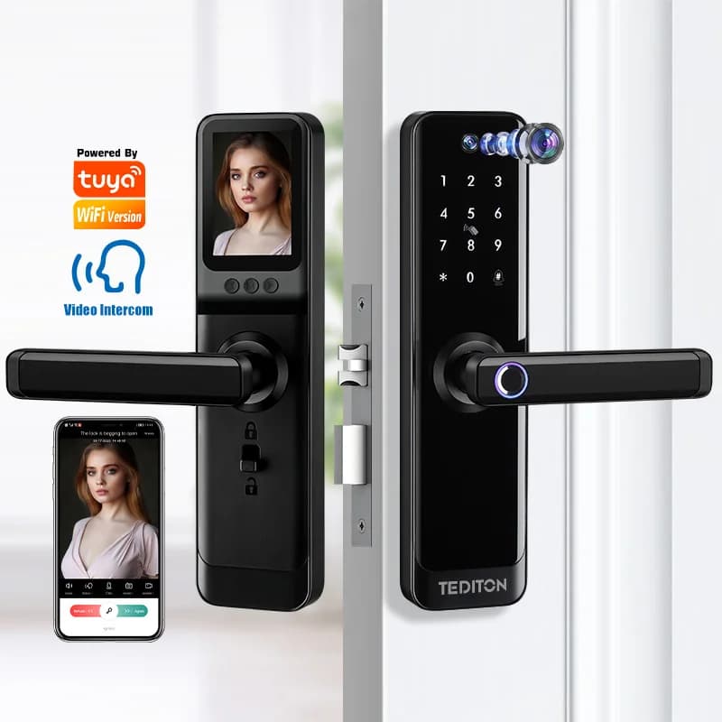 Cerradura Inteligente Smart Locks Israeli Smart Lock per impronte digitali Porta Airbnb Serratura biometrica intelligente con catenaccio con fotocamera