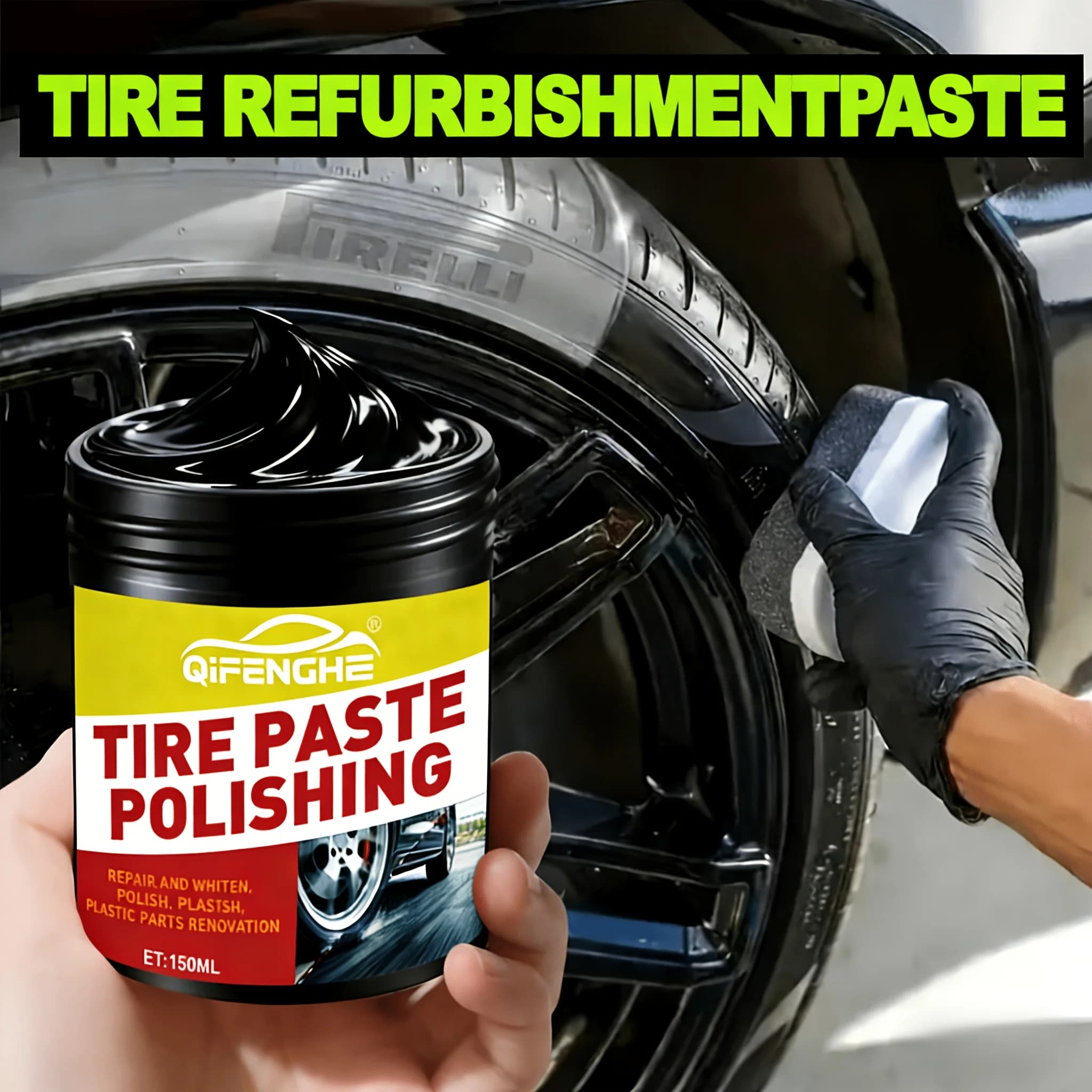 Cera Lucidante Universale per Pneumatici, Antipolvere e Antiossidante, Brillantante per la Cura di Pneumatici Auto e Moto