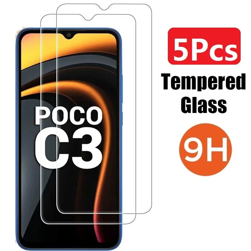 5 pezzi di vetro temperato HD per Xiaomi Poco F7 X6 5G X5 X4 X3 C3 Nfc Pro Ultra protezione schermo