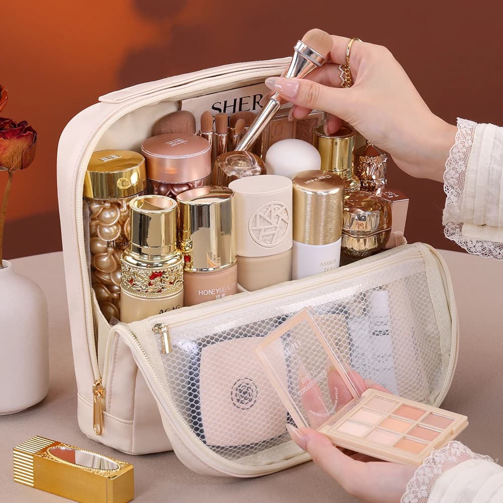 Portable Standing Bag Large Capacity Waterproof Travel Bag For Brui Toiletries Cosmetic Tools Women's Makeup Organizer