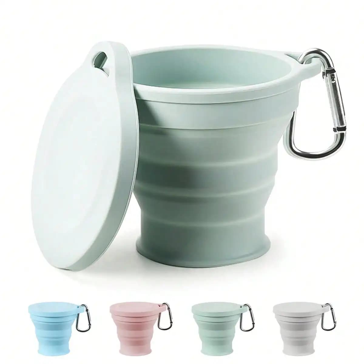 Leeseph Tazza da Viaggio Pieghevole in Silicone, Tazza da Campeggio Pieghevole, Tazza/Tazza da Bevanda Portatile Riutilizzabile per Escursionismo, All'aperto, Viaggi