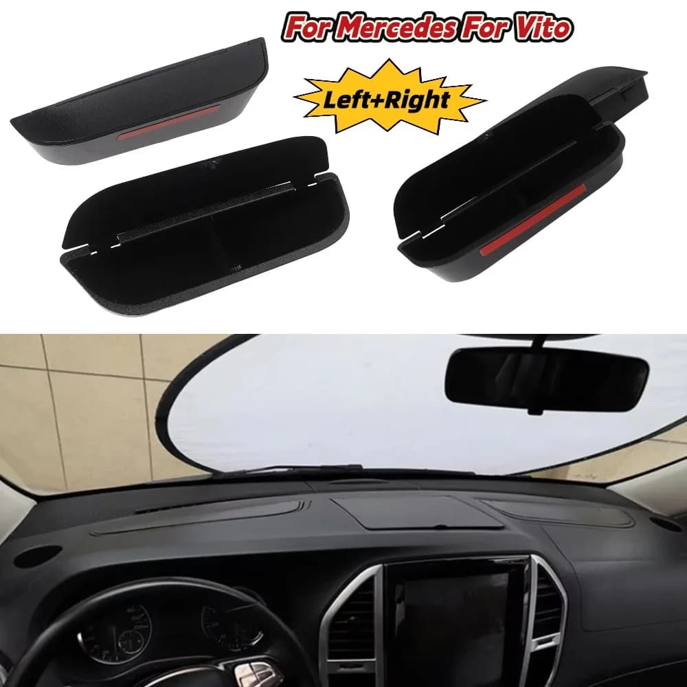 Per Mercedes Per Vito 2016 2023 Cruscotto Scatole portaoggetti Sinistra/Destra ABS Nero Interni auto Organizer Accessori