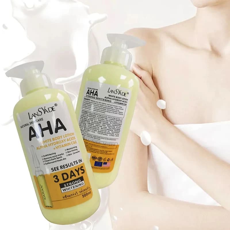 500ml Whitening Cream For Body Acids Hydroxy AHA Vitamin C & Lotion For Hydrating Body Remove Acne Signs Skin Care