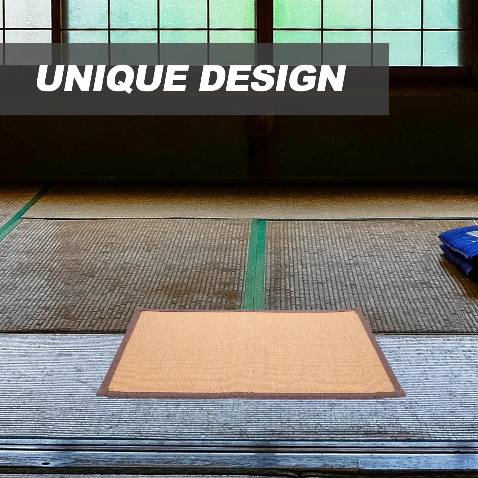 Premium Woven Sitting Mat Bamboo Sponge Linen Floor Cushion for Adults Kids Meditation Yoga Room Bedroom Living Room Office