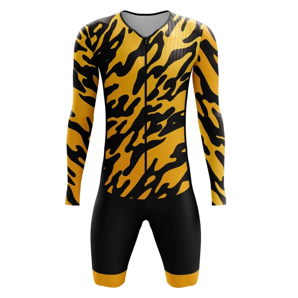Men's long sleeve cycling suit, gel padding, long distance riding suit, sun protection, breathable road bike suit