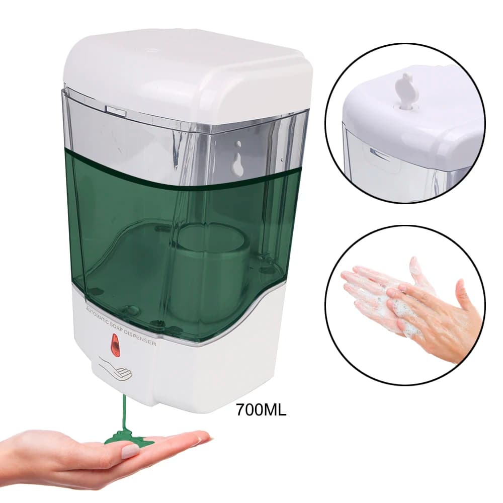 Dispenser automatico di sapone con sensore IR per montaggio a parete con pompa per lozione touch-free da 700 ml per cucina e bagno