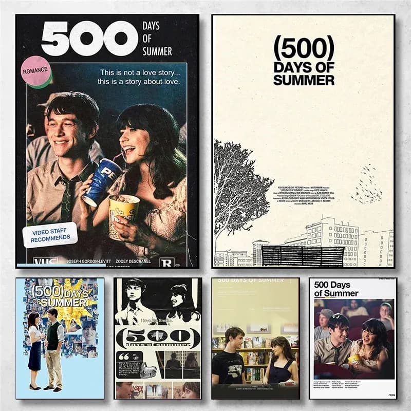 Romantic Inspired Movie 500 Days of Summer (2009)- Movie Art Poster Canvas Painting Wall Prints Picture Living Room Home Decor