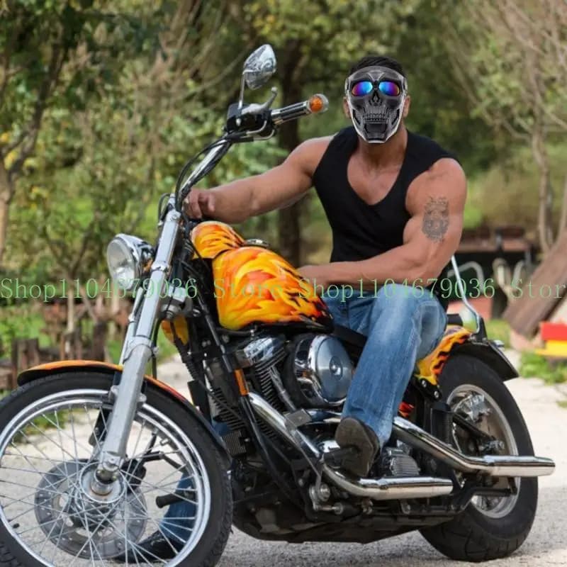 652F Occhiali da guida per ATV imbottiti neri con maschera facciale