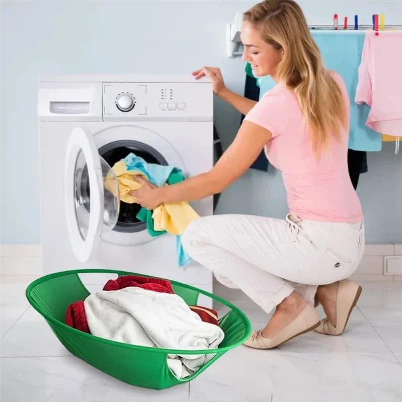 Cesto portabiancheria pieghevole Cesto portaoggetti pieghevole con manici per riporre una grande borsa a rete per lavatrice asciugatrice