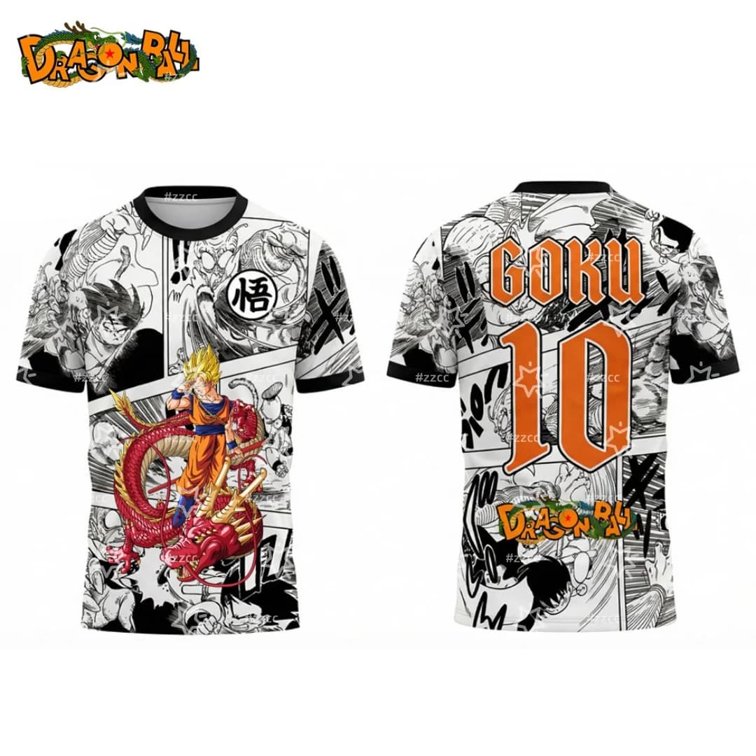 Football sweater Dragon Ball anime, Men's sports T-shirt, Short-drying Champion Jersey, Men's T-shirts, Children's Clothing, Women's Y2K T-shirt