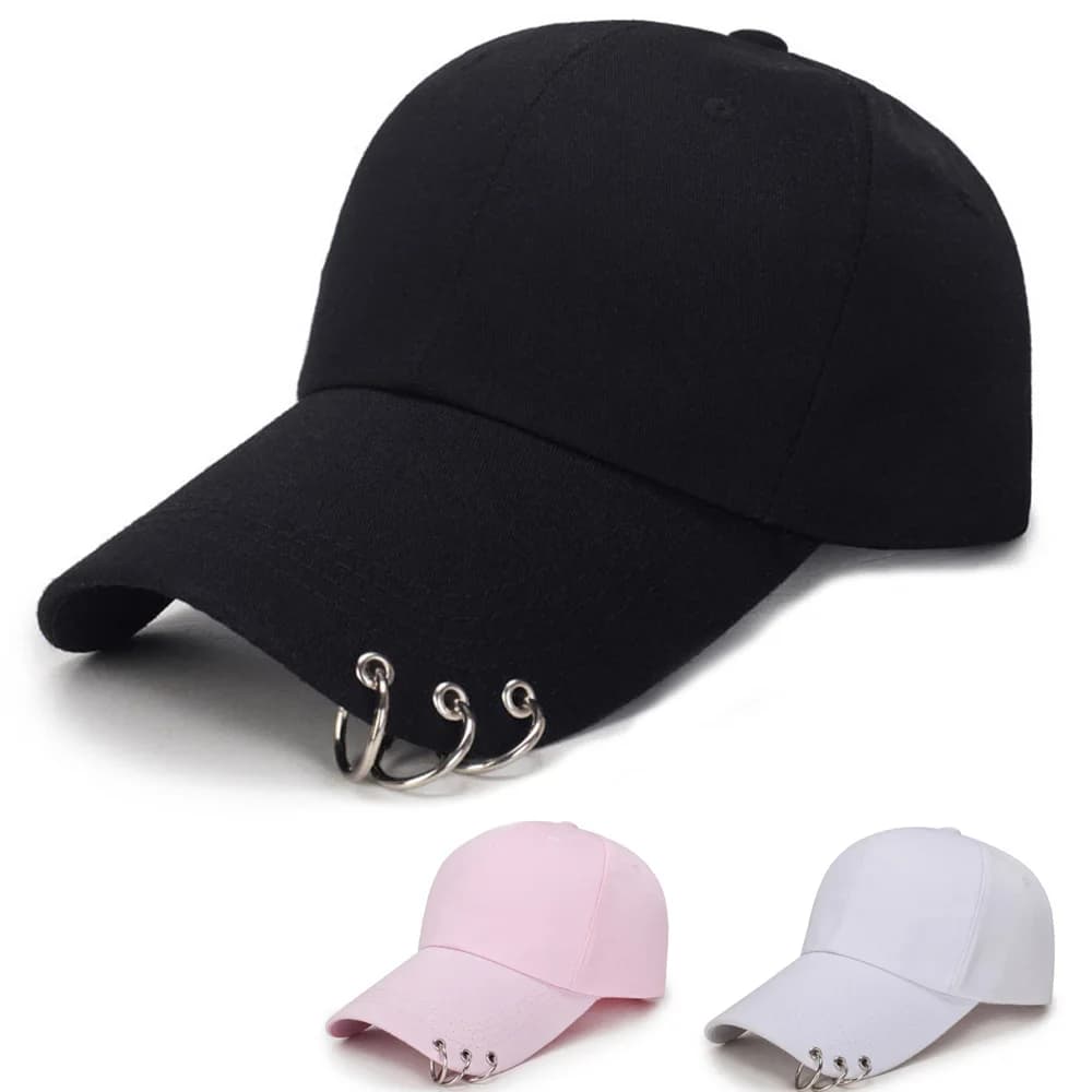 Nuovi Cappellini da Baseball Leggeri Primaverili ed Estivi con Protezione Solare, Cappelli Casual con Visiera e Anello Decorativo per Uomo e Donna