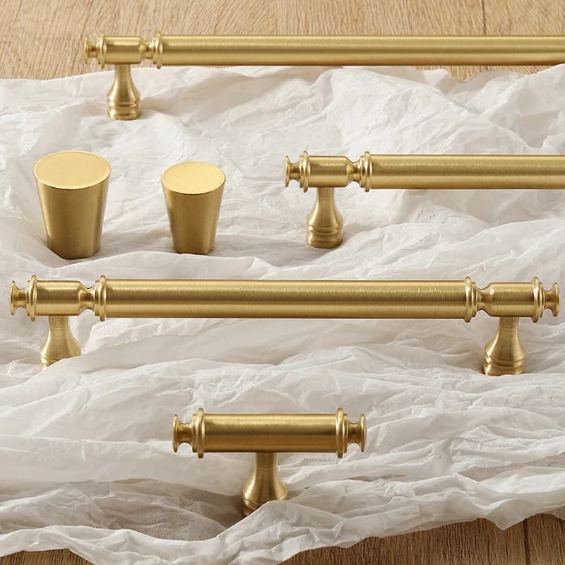 Maniglie per Mobili in Ottone Massiccio Stile Nordico, Maniglie Oro/Bronzo per Armadi e Cassetti, Maniglie per Mobili da Cucina, Maniglie per Scarpiera