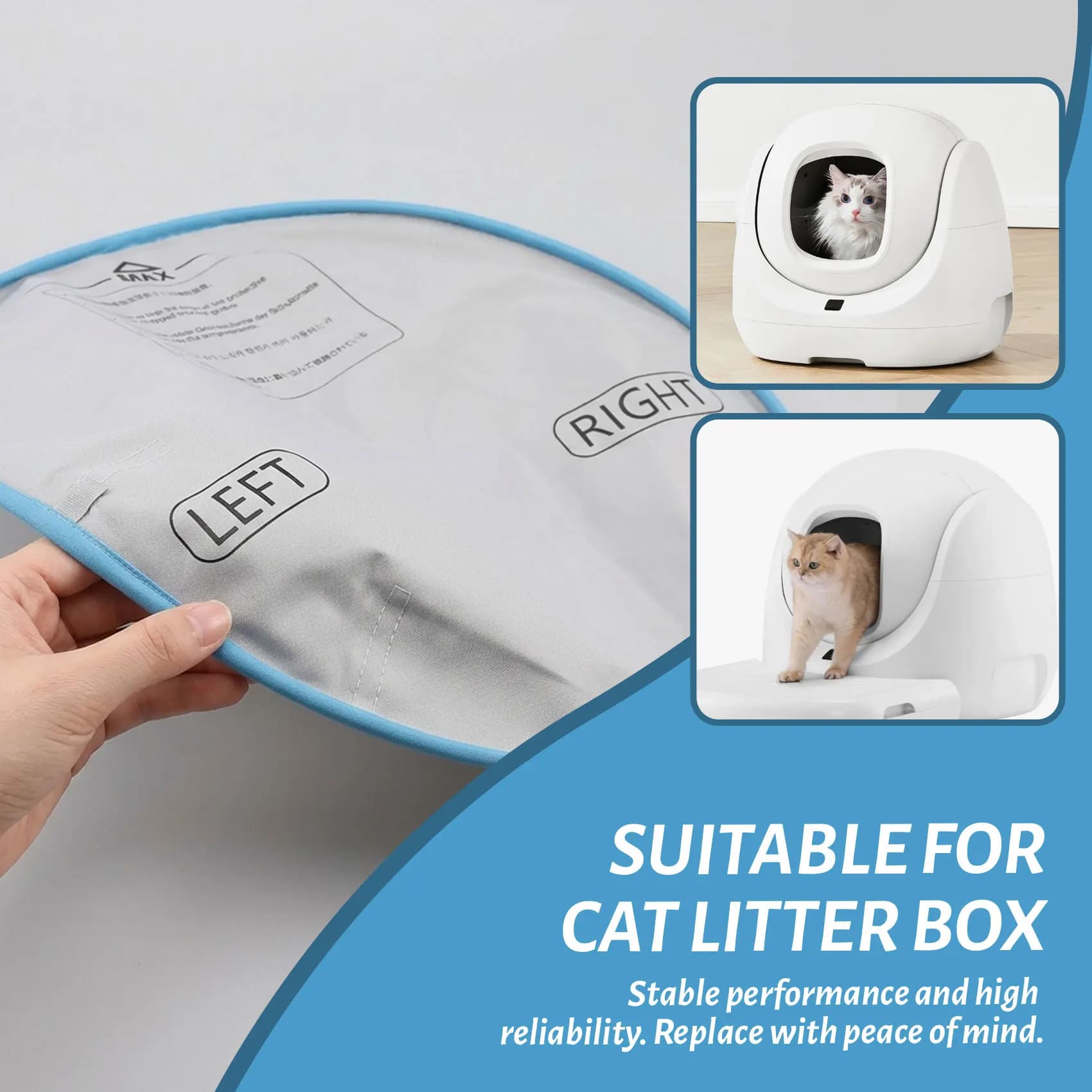 L68A Non-Stick Liner Waterproof Pads Self Cleaning Litter Box For CATLINK Fat Baby Inner Protection Mat For Cat Litter Box