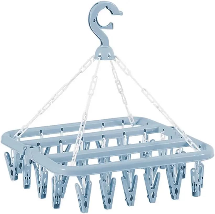32 Clip Foldable Stretcher, Adjustable Socket for Socks and Dresses, Easy to store