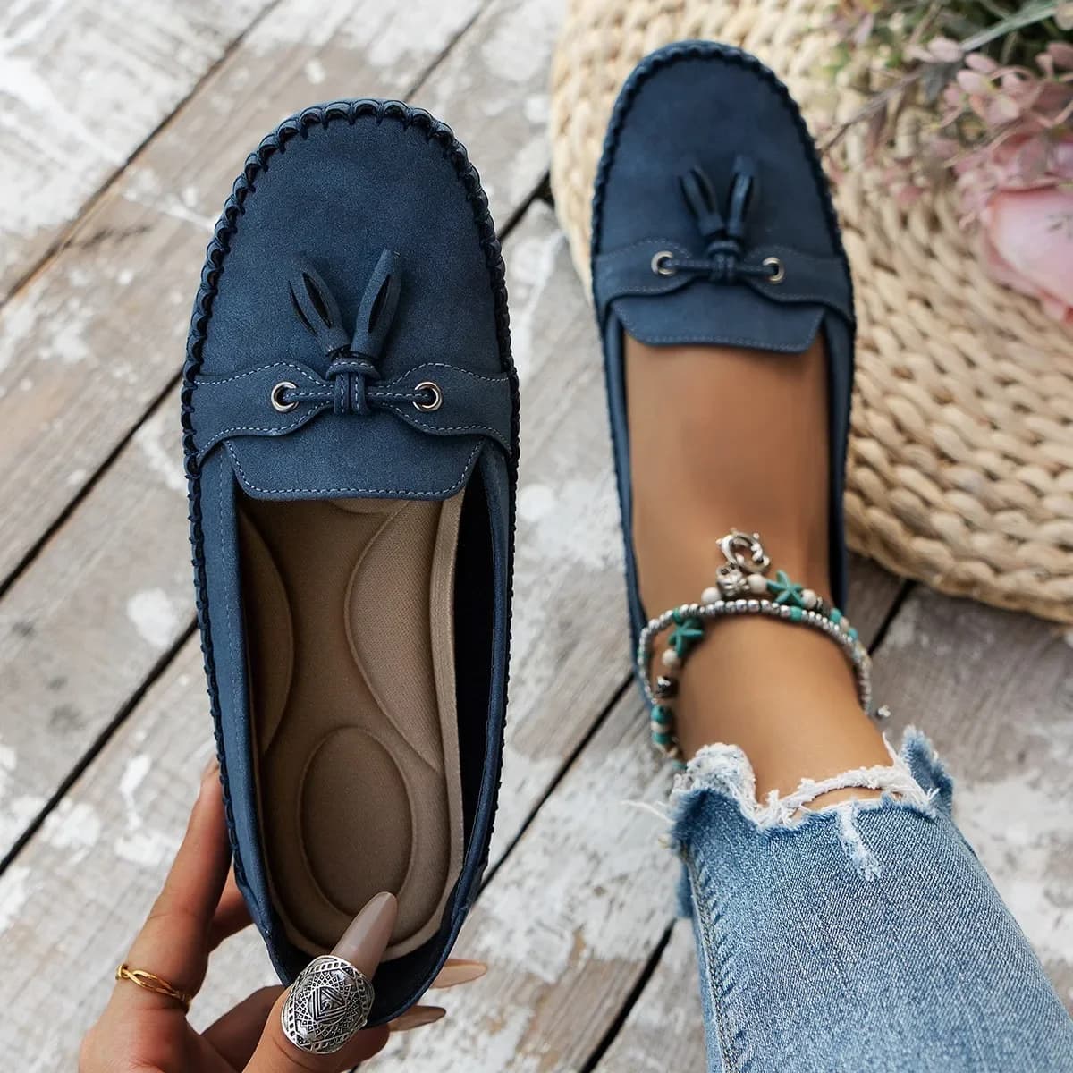 Nuove Scarpe Basse da Donna Autunno 2026 Stile Europeo e Americano, Taglie Grandi, Mocassini