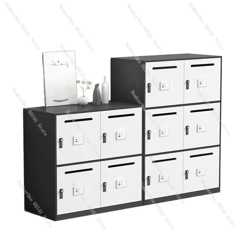 Armadietto in Acciaio per Ufficio, Mobile Basso per Archiviazione Documenti, Organizzatore con Portaetichette, Armadietto Stile Cassetta Postale con Combinazione