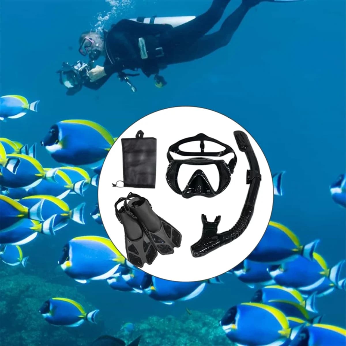 A002 Snorkeling diving mask and glasses Set of unisex diving tubes for adults
