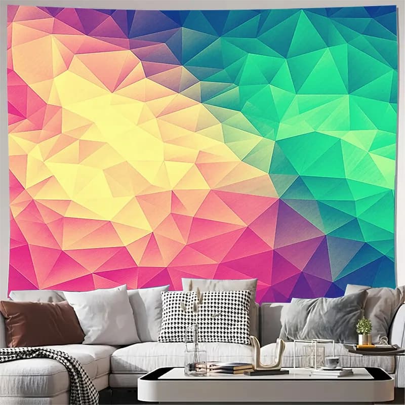 Rainbow Tapestry Wall HangingPsychedelic Home DecorTrippy Aesthetic RoomBoho Wall ArtColorful BackdropVibrant MuralFestival Deco