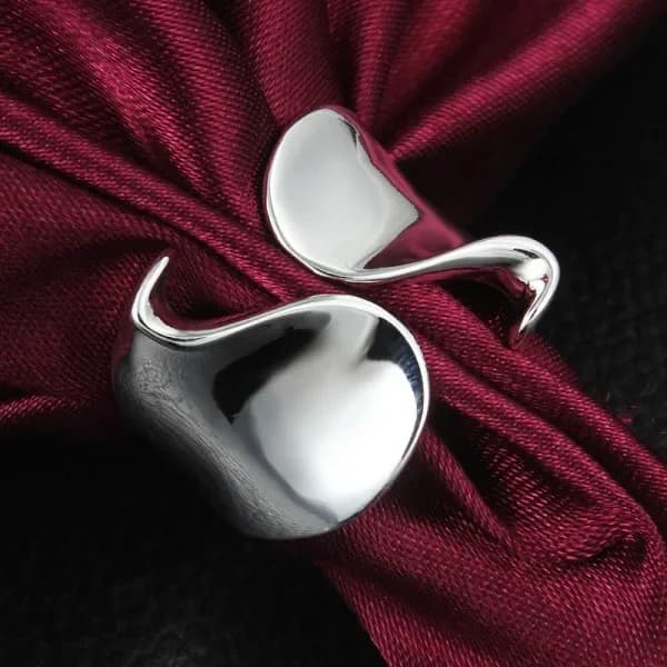 Anelli semplici eleganti in argento Sterling 925 per le donne accessori da sposa per feste di moda di lusso regolabili gioielli regali di natale