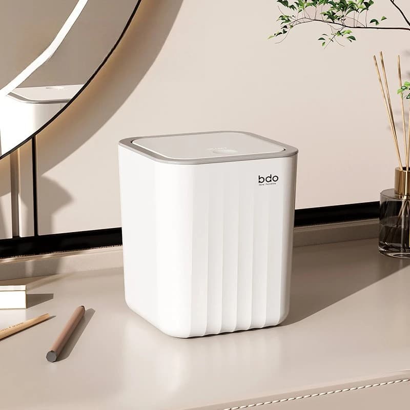 Presse mini pattumiera da tavolo per bidone dei rifiuti di lusso in plastica per auto da ufficio domestico