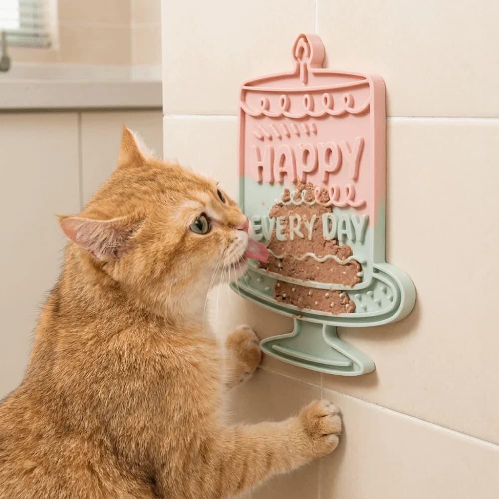 Silicone Cake Shape Pet Slow Food Mat Suction Cup Non-Slip Anti-Choking Slow Feeder Anti-choking Cat Lick Mat Training