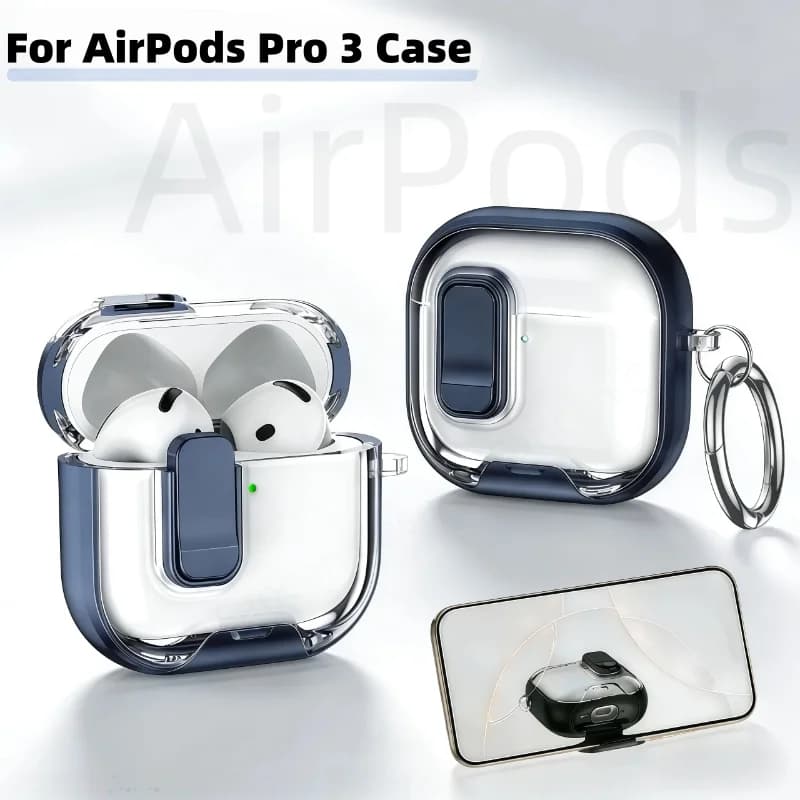 Custodia per Auricolari AirPods Pro 3 (Nuovo 2026) con Supporto per Telefono e Kit di Pulizia, Accessori per AirPods Pro 3 con Portachiavi