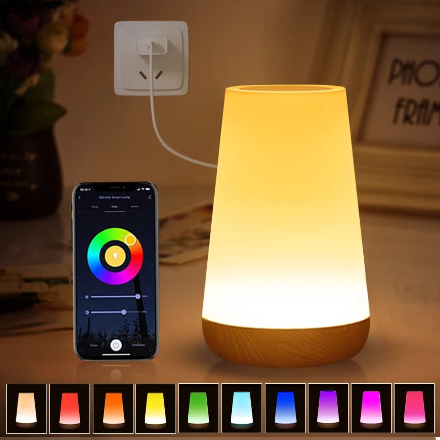 Lampada da tavolo a LED Tuya Smart WiFi RGB timer dimmerabile colorato sonno tocco luce notturna APP controllo vocale per illuminazione da tavolo camera da letto