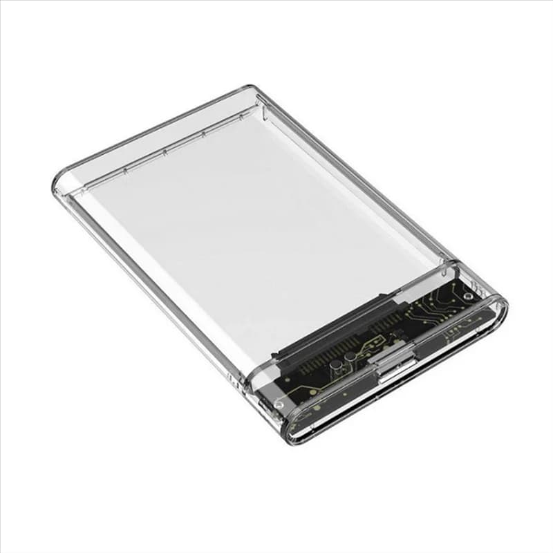 Custodia per HDD bianca trasparente per scatola rigida Custodia per HDD da 2,5 pollici SATA a USB 3.0 Tipo-C 3.1 Custodia per disco rigido esterno