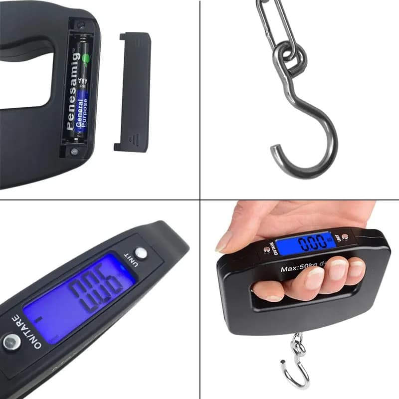 50kg Digital Luggage Scale Portable Suitcase Scale Handheld Electronic Scales Backlight Digital Display Travel Accessories